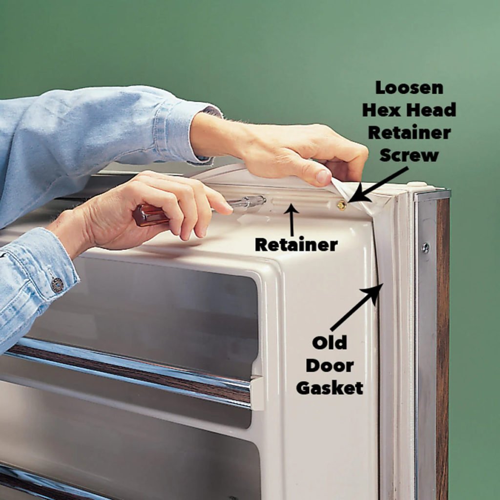 Image of checking the door seals of the refrigerator