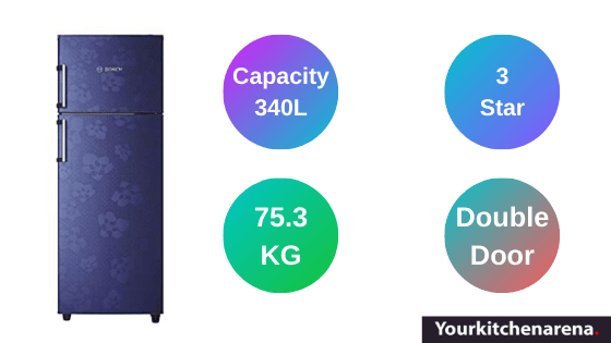 Image of Bosch 347 Litres, Frost Free Double Door 3 Star Refrigerator